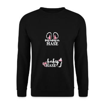 Maman Lapin Bébé Lapin Naissance Grossesse Devenir - Sweat-shirt Unisexe - noir - Devant - Alina (178cm) & Michal (187cm)