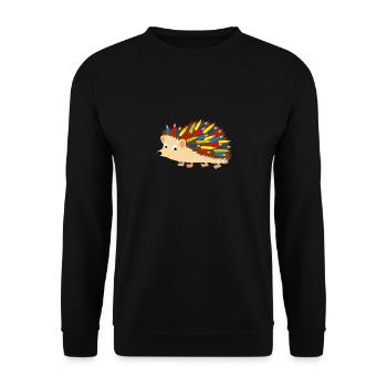Hedgehog colored pencil - Unisex Sweatshirt - black - Front - Alina (178cm) & Michal (187cm)