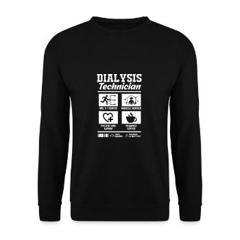 Dialyse-Techniker - Unisex Pullover - Schwarz - Vorne - Alina (178cm) & Michal (187cm)