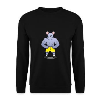 Muscular mouse - Unisex Sweatshirt - black - Front - Alina (178cm) & Michal (187cm)