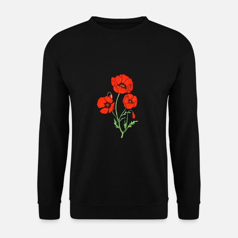corn poppy - Unisex Sweatshirt - black