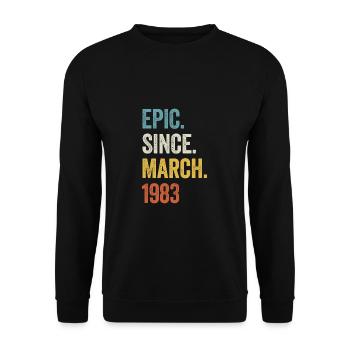 40 Years Epic Since March 1983 40th Birthday - Unisex Sweatshirt - black - Front - Alina (178cm) & Michal (187cm)
