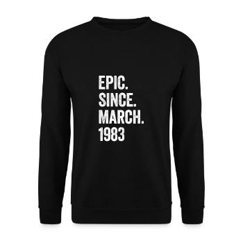40 Years Epic Since March 1983 40th Birthday - Unisex Sweatshirt - black - Front - Alina (178cm) & Michal (187cm)
