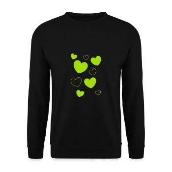 Heart Green Heart Pattern Green Heart Pattern Green Heart Pattern - Unisex Sweatshirt - black - Front - Alina (178cm) & Michal (187cm)