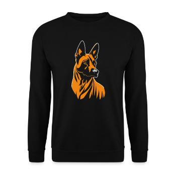 Belgian Malinois Portrait Belgian Shepherd Dog - Unisex Sweatshirt - black - Front - Alina (178cm) & Michal (187cm)