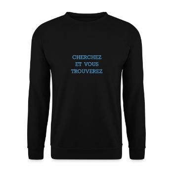 CHERCHEZ ET VOUS TROUVEREZ - BLEU - Sweat-shirt Unisexe - noir - Devant - Alina (178cm) & Michal (187cm)