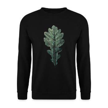 LEAF oak / art print WALD & Förster Design - Unisex Sweatshirt - black - Front - Alina (178cm) & Michal (187cm)