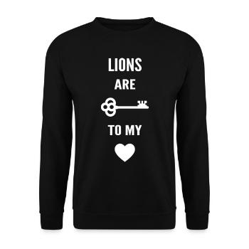 Lions are the key to my heart - Unisex Sweatshirt - black - Front - Alina (178cm) & Michal (187cm)