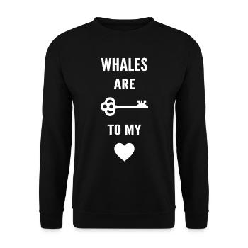 Whales are the key to my heart - Unisex Sweatshirt - black - Front - Alina (178cm) & Michal (187cm)