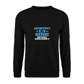 Architekt Lustig Spruch - Unisex Pullover - Schwarz - Vorne - Alina (178cm) & Michal (187cm)