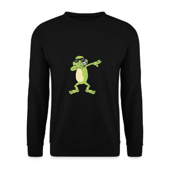 Frosch Dabbing Dab Geschenk - Unisex Pullover - Schwarz - Vorne - Alina (178cm) & Michal (187cm)