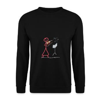 Figurines en bâton Violon Musique Femme Instrument - Sweat-shirt Unisexe - noir - Devant - Alina (178cm) & Michal (187cm)