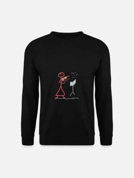 Strichmännchen Geige Musik Frau Instrument - Unisex Pullover - Schwarz
