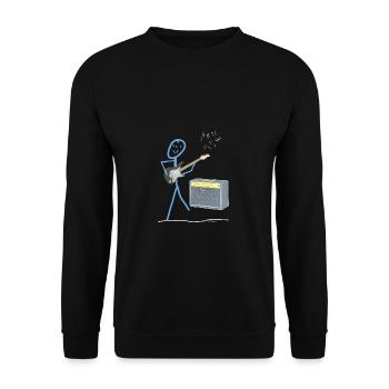 Power Guitar Stick Figure Music Amplifier Sound - Unisex Sweatshirt - black - Front - Alina (178cm) & Michal (187cm)