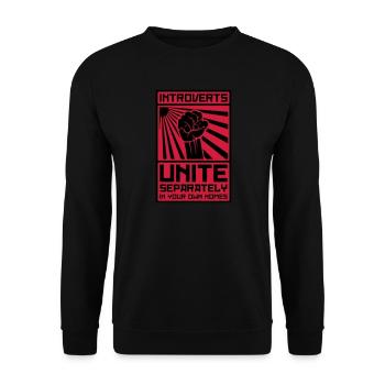 Introverts Unite! (Separately in your own home) - Unisex Sweatshirt - black - Front - Alina (178cm) & Michal (187cm)