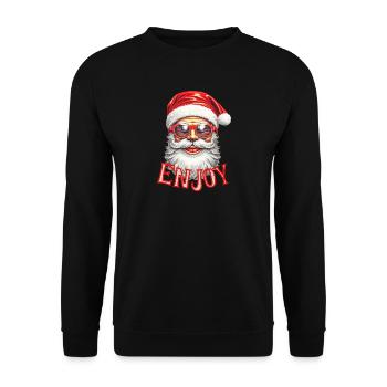 Père Noël profiter - Sweat-shirt Unisexe - noir - Devant - Alina (178cm) & Michal (187cm)