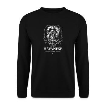 Havanese Mom Hunde Hund Wilsigns - Unisex Pullover - Schwarz - Vorne - Alina (178cm) & Michal (187cm)