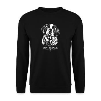 Saint Bernard Dad Hunde Hund Bernhardiner Wilsigns - Unisex Pullover - Schwarz - Vorne - Alina (178cm) & Michal (187cm)
