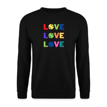 Love Love Love Tennis Slogan Design - Unisex Sweatshirt - black - Front - Alina (178cm) & Michal (187cm)