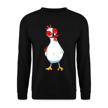 Peperoni Chili Huhn Heiß Geflügel Federvieh scharf - Unisex Pullover - Schwarz - Vorne - Alina (178cm) & Michal (187cm)