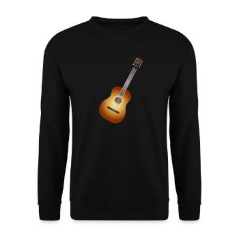 schöne Akustikgitarre in warmen Farbtönen - Unisex Pullover - Schwarz - Vorne - Alina (178cm) & Michal (187cm)