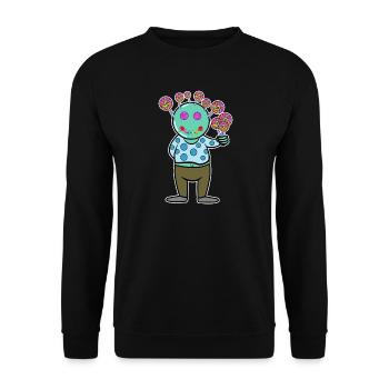 Naschkatzen Bonbon Süßigkeiten Lecker Nachspeise - Unisex Pullover - Schwarz - Vorne - Alina (178cm) & Michal (187cm)