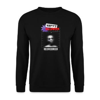 Happy Halloween Design - Unisex Pullover - Schwarz - Vorne - Alina (178cm) & Michal (187cm)