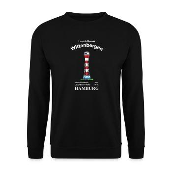 Hamburg Leuchtturm Wittenbergen Zeichnung - Unisex Pullover - Schwarz - Vorne - Alina (178cm) & Michal (187cm)