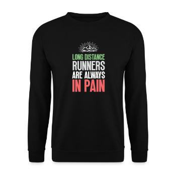 Long Distance Runners Are Always In Pain - Unisex Sweatshirt - black - Front - Alina (178cm) & Michal (187cm)