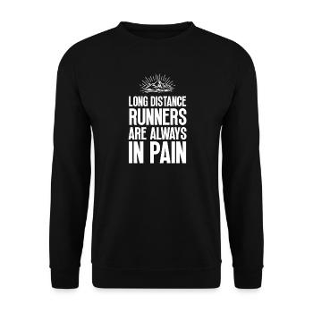 Long Distance Runners Are Always In Pain - Unisex Sweatshirt - black - Front - Alina (178cm) & Michal (187cm)
