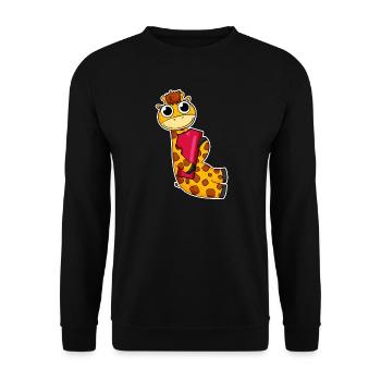 1 an - Inscription à l’école - Motif girafe - Sweat-shirt Unisexe - noir - Devant - Alina (178cm) & Michal (187cm)