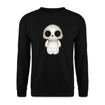 cute skull with dark eye sockets and eyelashes - Unisex Sweatshirt - black - Front - Alina (178cm) & Michal (187cm)