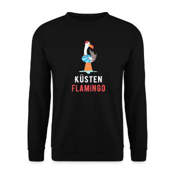 Küsten Flamingo - Unisex Pullover - Schwarz - Vorne - Alina (178cm) & Michal (187cm)