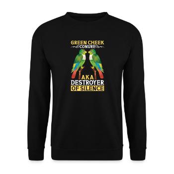 Perruche verte alias Destructeur du perroquet silencieux - Sweat-shirt Unisexe - noir - Devant - Alina (178cm) & Michal (187cm)