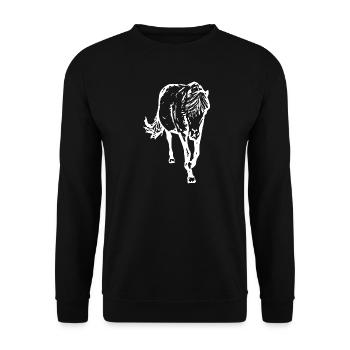 cheval blanc cheval blanc t-shirt cadeau cavalier - Sweat-shirt Unisexe - noir - Devant - Alina (178cm) & Michal (187cm)