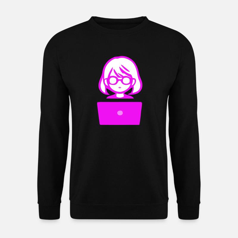 Woman with Computer Programmer Coder - Unisex Sweatshirt - black