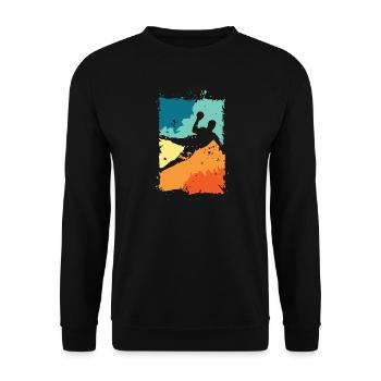 vintage Handball Farben retro Handballer Symbol - Unisex Pullover - Schwarz - Vorne - Alina (178cm) & Michal (187cm)