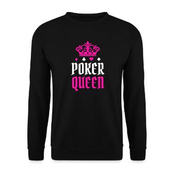 Casino Poker Poker Round Professional Player Queen - Unisex Sweatshirt - black - Front - Alina (178cm) & Michal (187cm)