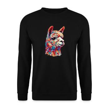 Alpaca - Unisex Sweatshirt - black - Front - Alina (178cm) & Michal (187cm)