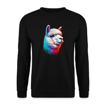 Alpaca - Unisex Sweatshirt - black - Front - Alina (178cm) & Michal (187cm)