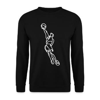 Basketballspieler - Unisex Pullover - Schwarz - Vorne - Alina (178cm) & Michal (187cm)