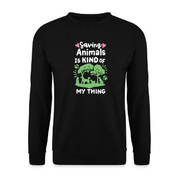 Hunderettung Tierrettung - Unisex Pullover - Schwarz - Vorne - Alina (178cm) & Michal (187cm)