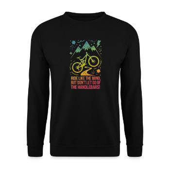 Citation sur la liberté en VTT - Sweat-shirt Unisexe - noir - Devant - Alina (178cm) & Michal (187cm)