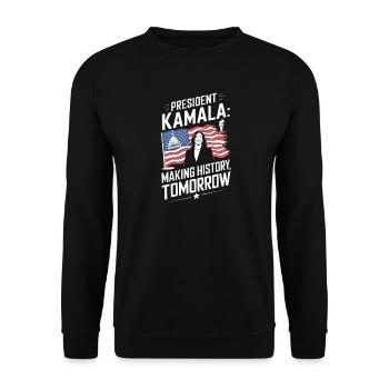PRESEDENT KAMALA MAKING HISTORY TOMORROW - Unisex Sweatshirt - black - Front - Alina (178cm) & Michal (187cm)