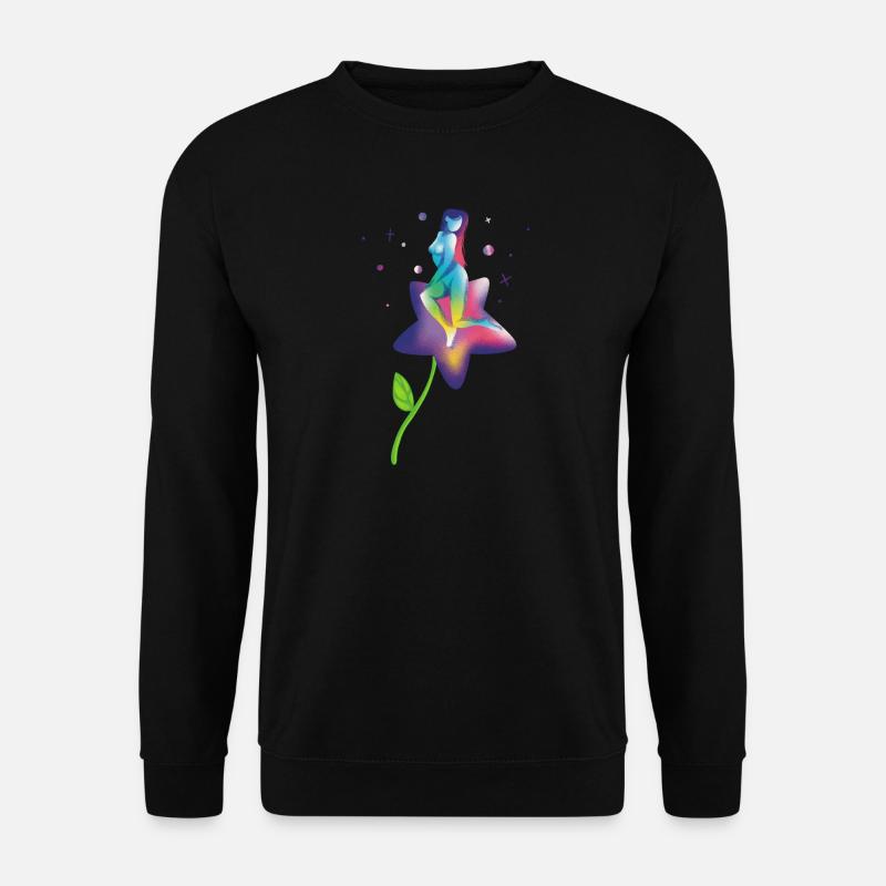 Rainbow Star Bloom - Unisex Sweatshirt - black
