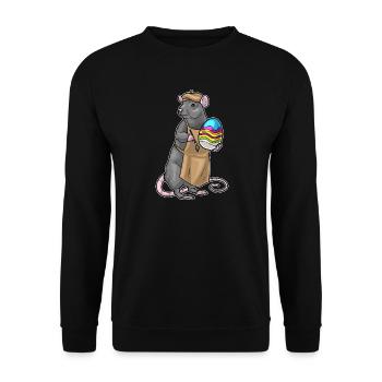 Coloriage de Pâques du Rat - Sweat-shirt Unisexe - noir - Devant - Alina (178cm) & Michal (187cm)