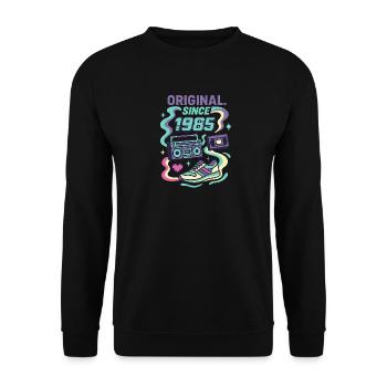 Original since 1985 - Geburtsjahr 1985 - Unisex Pullover - Schwarz - Vorne - Alina (178cm) & Michal (187cm)