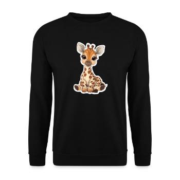 Giraffe - Unisex Pullover - Schwarz - Vorne - Alina (178cm) & Michal (187cm)