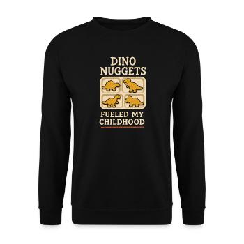 Dino Nuggets Nostalgie Drôle Snack Dinosaure - Sweat-shirt Unisexe - noir - Devant - Alina (178cm) & Michal (187cm)