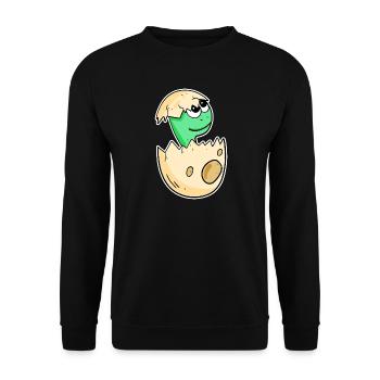 Baby dinosaur in egg - Unisex Sweatshirt - black - Front - Alina (178cm) & Michal (187cm)